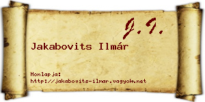 Jakabovits Ilmár névjegykártya